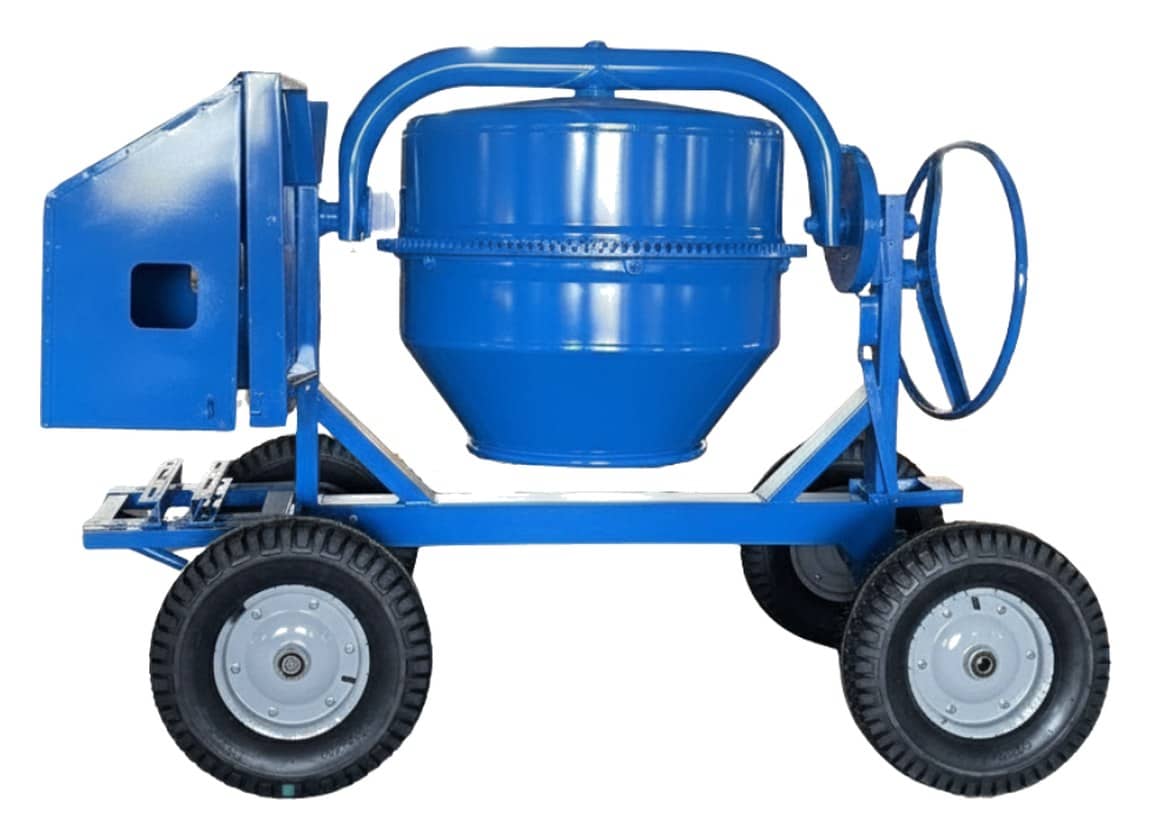 Blue concrete mixer