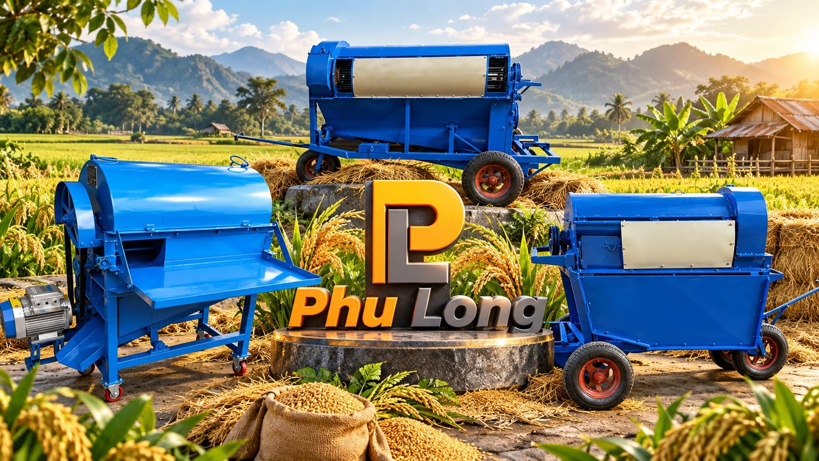 Máy Tuốt Lúa, Phu Long Mechanical